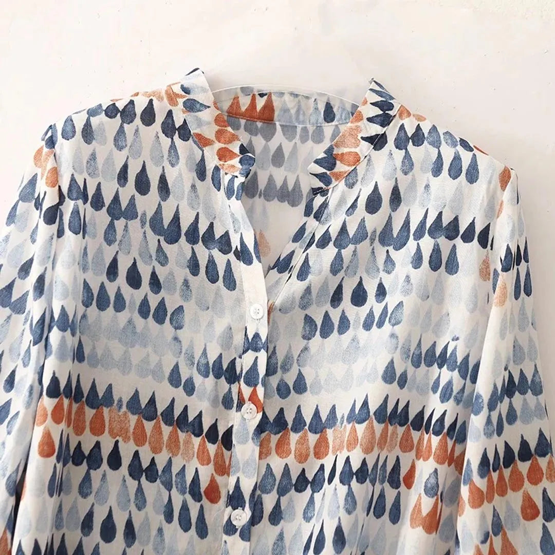 Amera V-Neck Linen Blouse