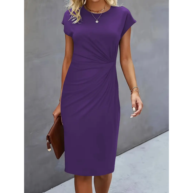 Anouk - Short sleeve formal midi dress for women