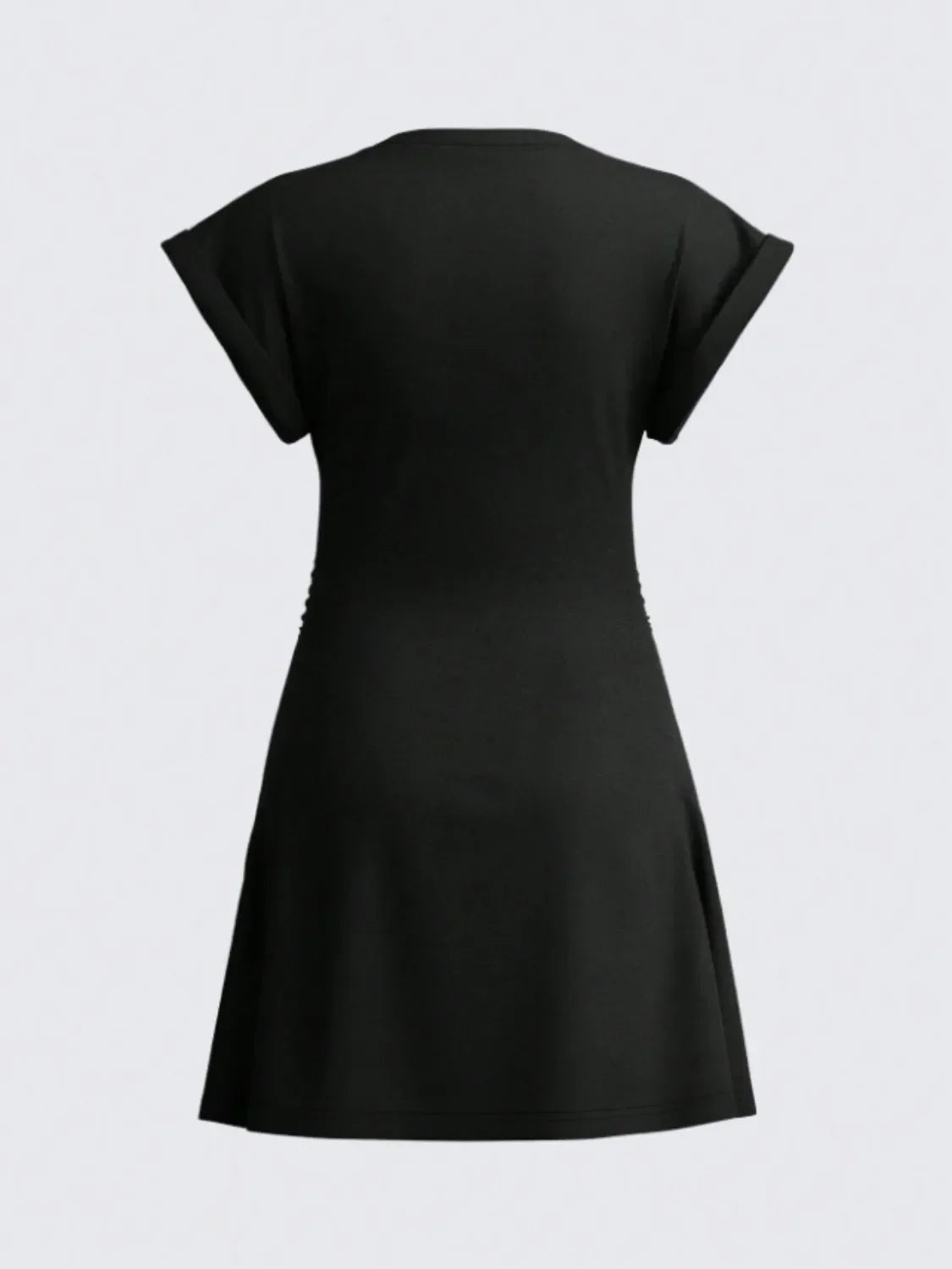 Round Neck Short Sleeve Mini Tee Dress