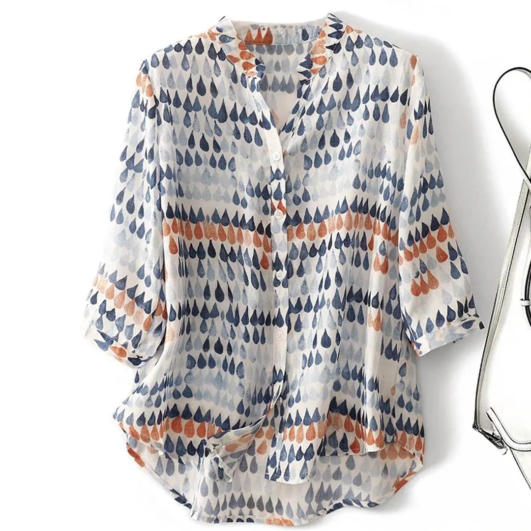 Amera V-Neck Linen Blouse