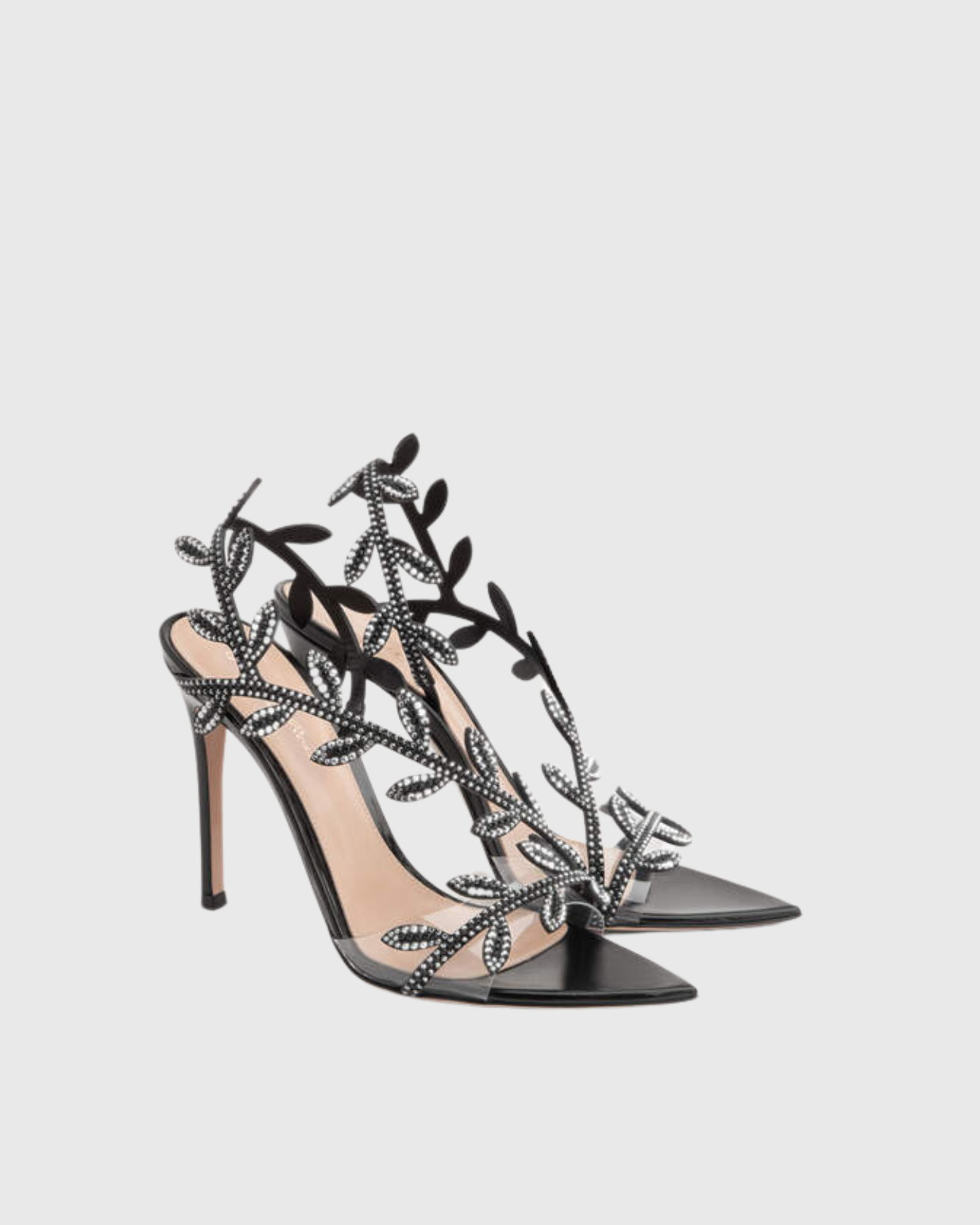 Zavirea Rhinestone Leaf Sandals
