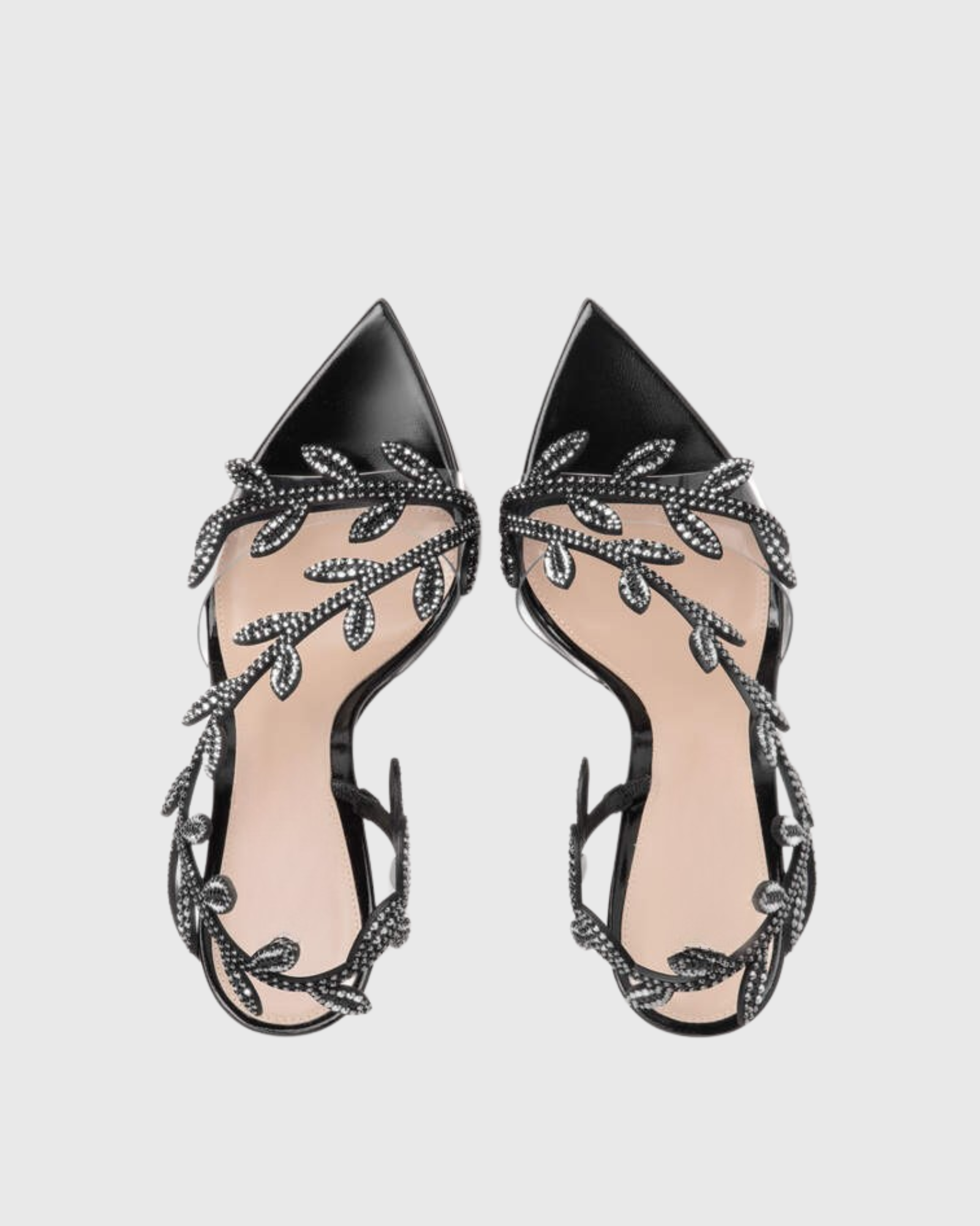 Zavirea Rhinestone Leaf Sandals