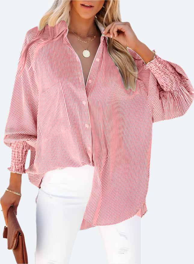 Elvessa Ethereal Stripe Blouse