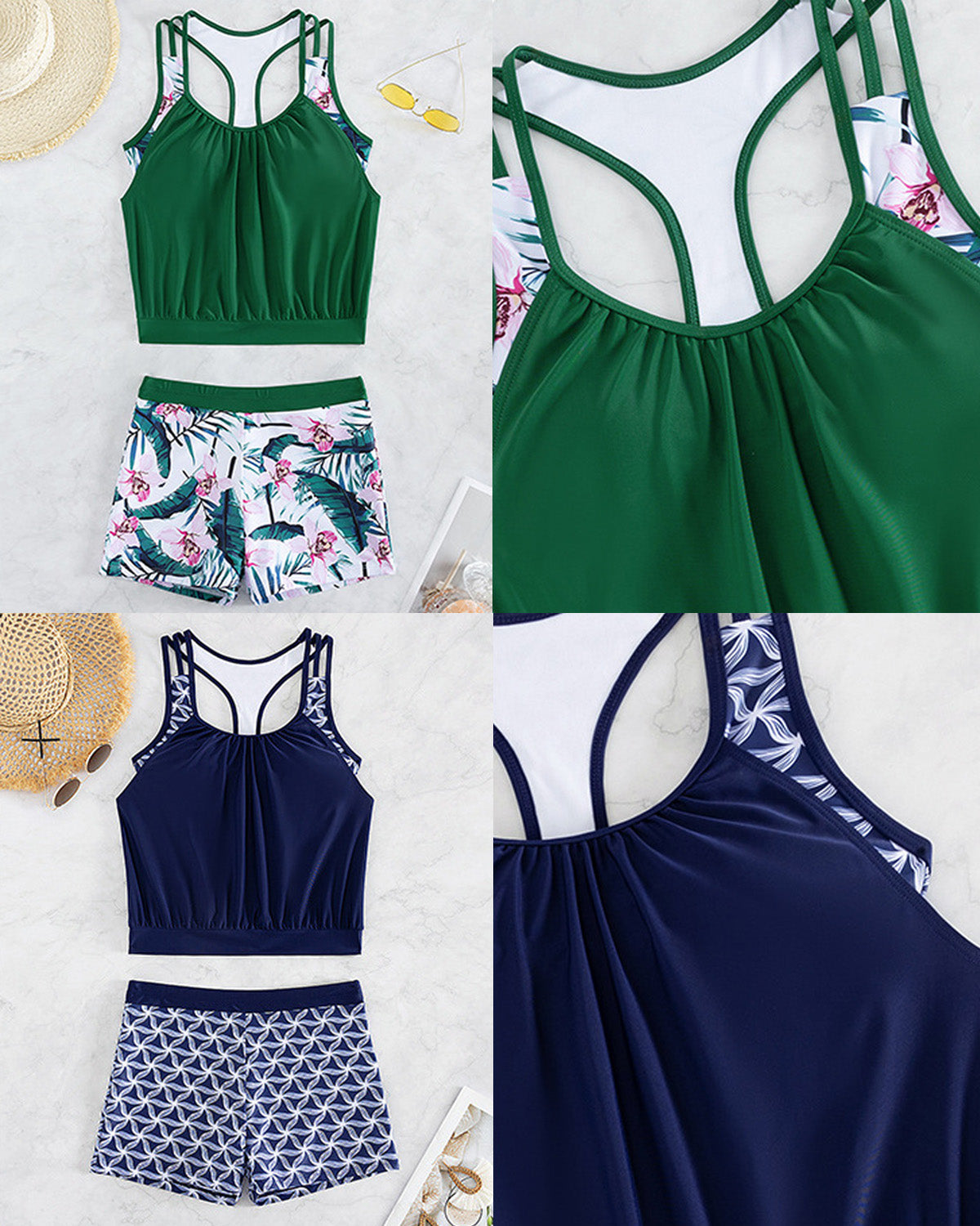 ZAVIREA® Secure-Strap Tankini Swimsuit