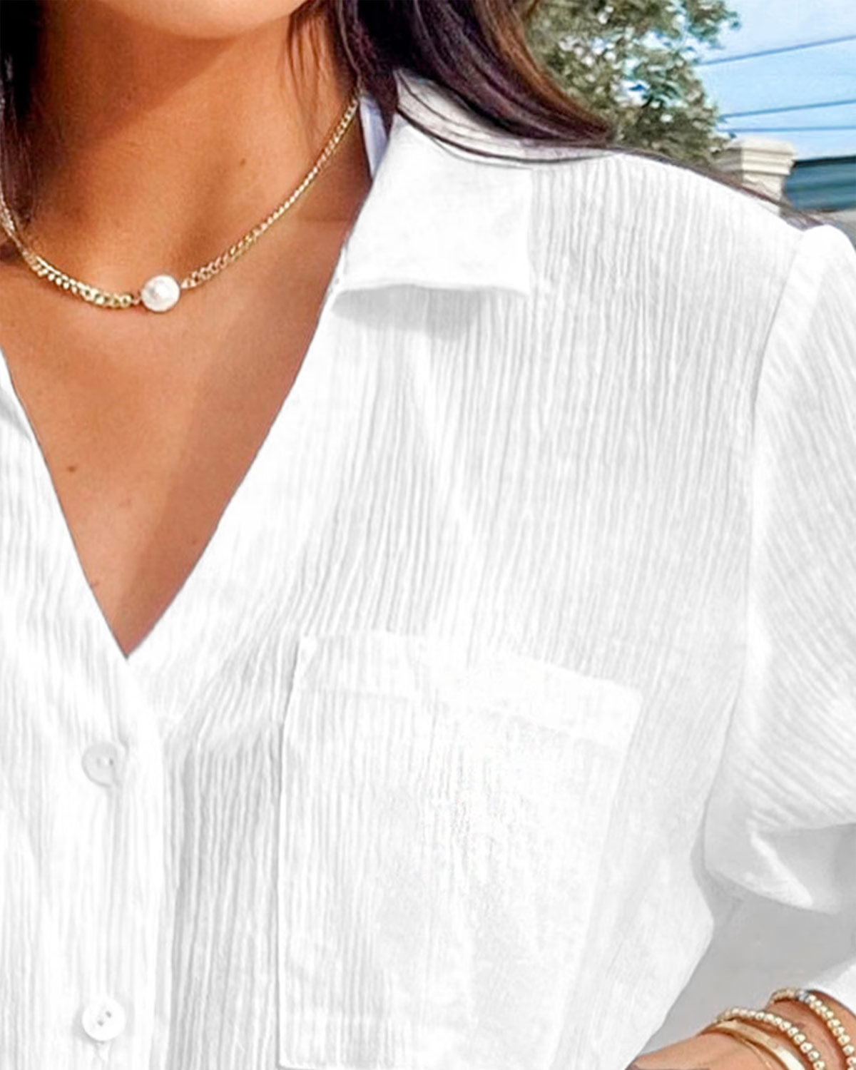 ZAVIREA® Seersucker Tie Cuff Cover-Up Dress