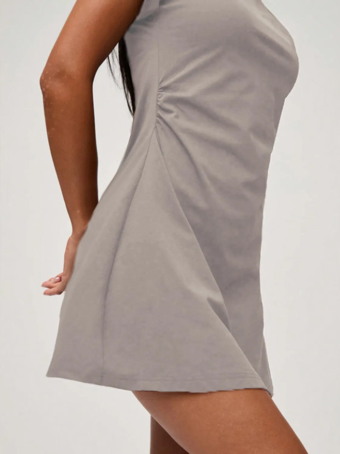 Round Neck Short Sleeve Mini Tee Dress