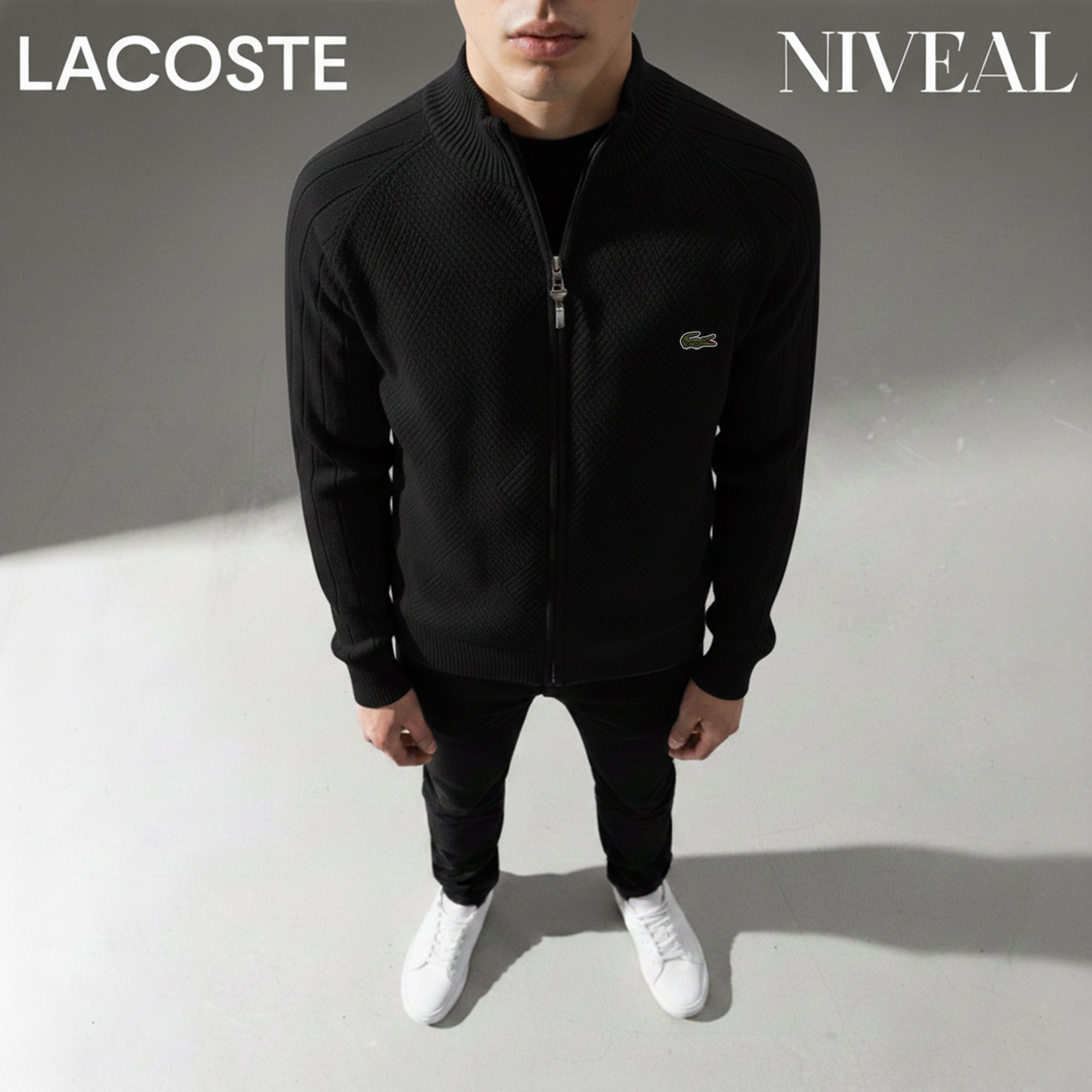 LC Men's Textured Zip-Up Sweater