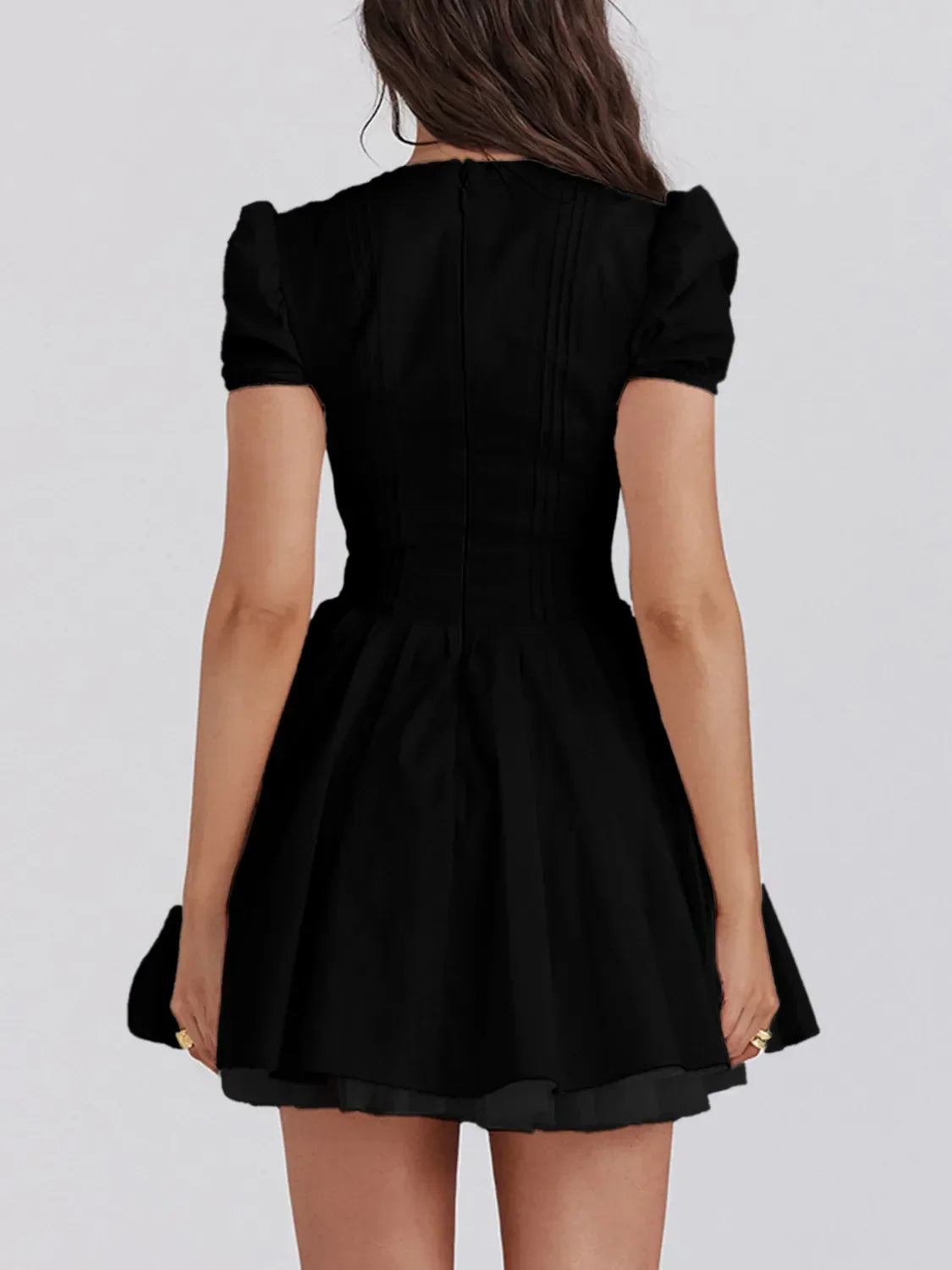 Explore More Collection - V-Neck Short Sleeve Mini Dress