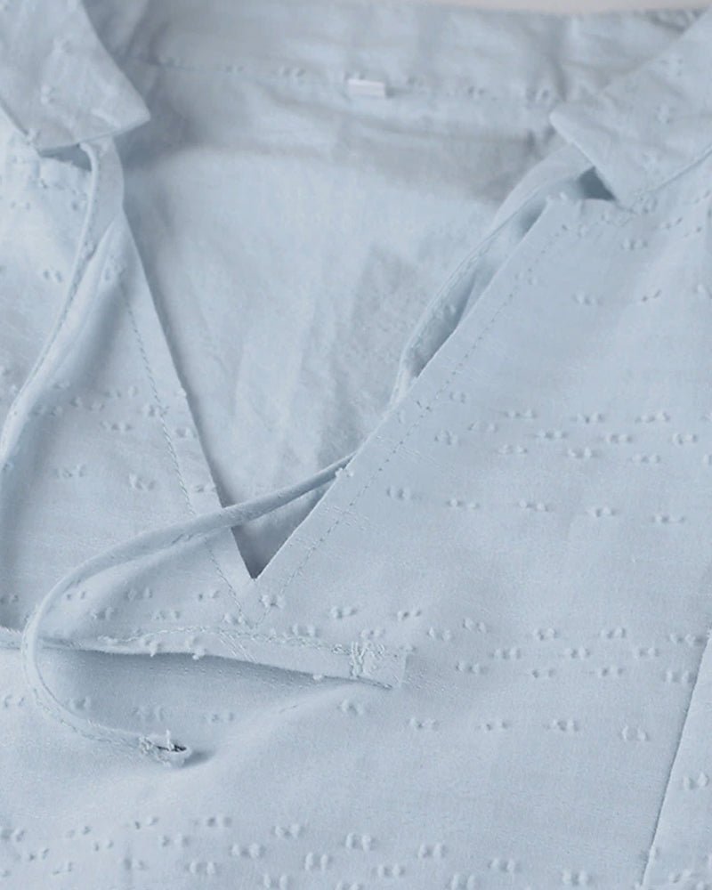 Women's Beach Dress - V-Neck - Three-Quarter Sleeve - Lightweight Breathable Fabric