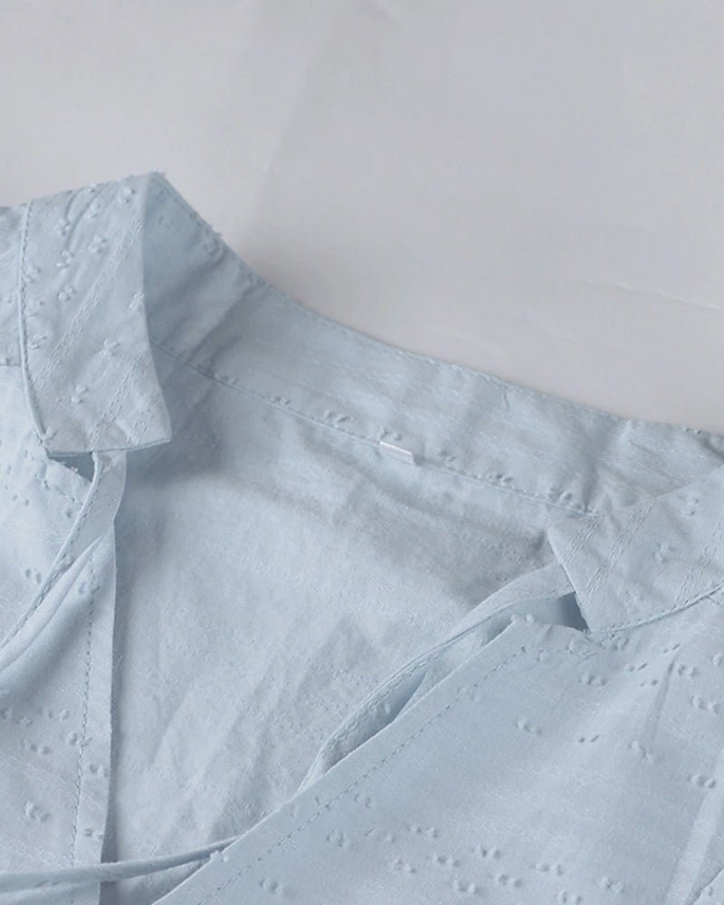 Women's Beach Dress - V-Neck - Three-Quarter Sleeve - Lightweight Breathable Fabric