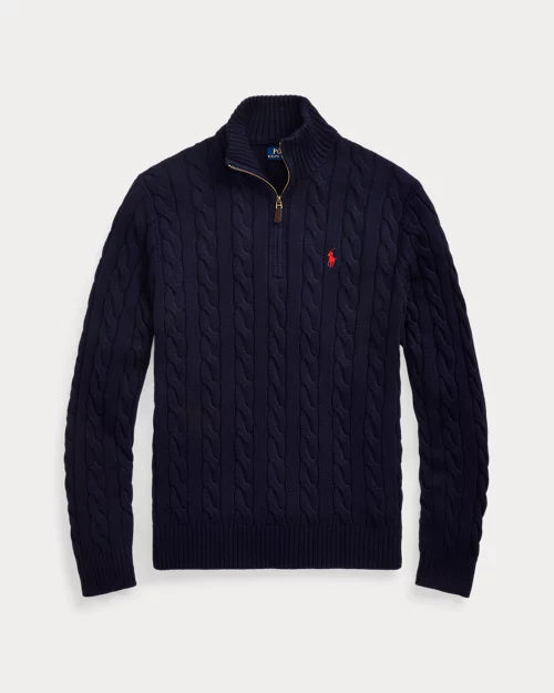 RI™ Cable-Knit Cotton Quarter-Zip Jumper