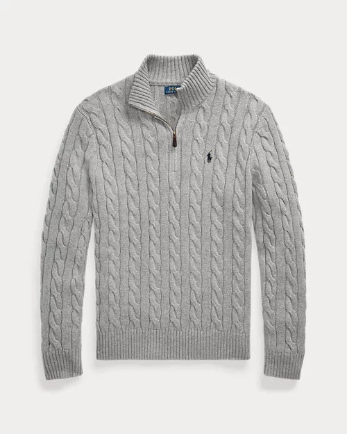 RI™ Cable-Knit Cotton Quarter-Zip Jumper