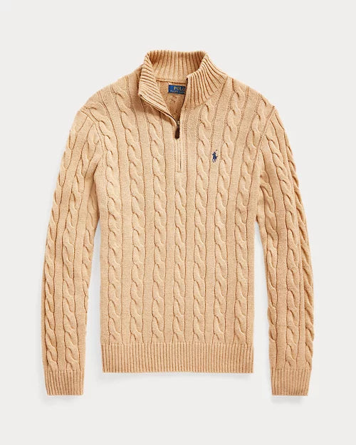 RI™ Cable-Knit Cotton Quarter-Zip Jumper