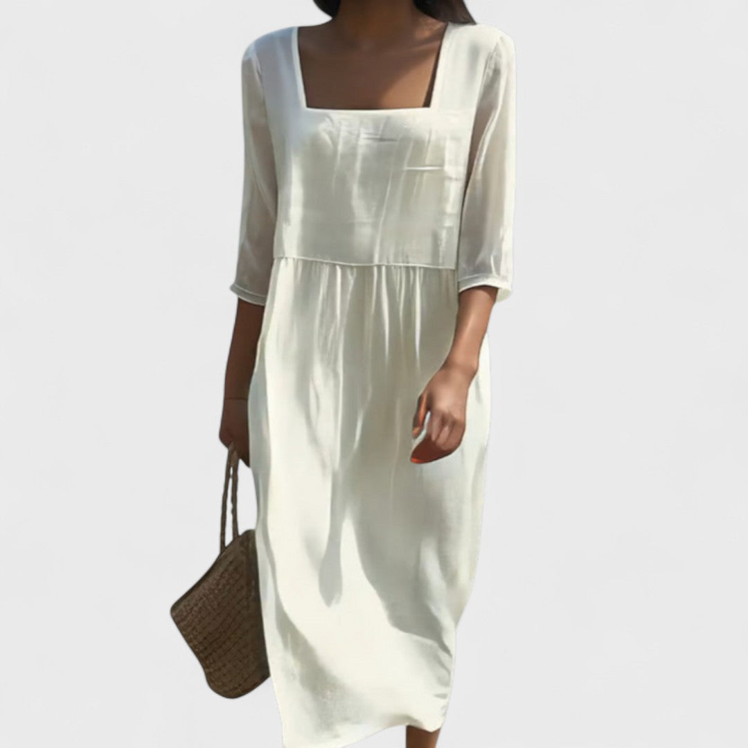 Sophie - Dress with Front Panel in Linen