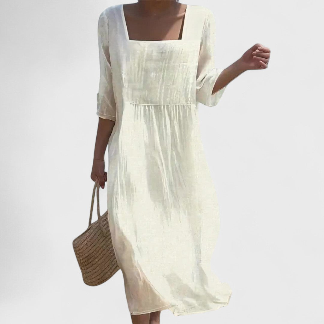 Sophie - Dress with Front Panel in Linen