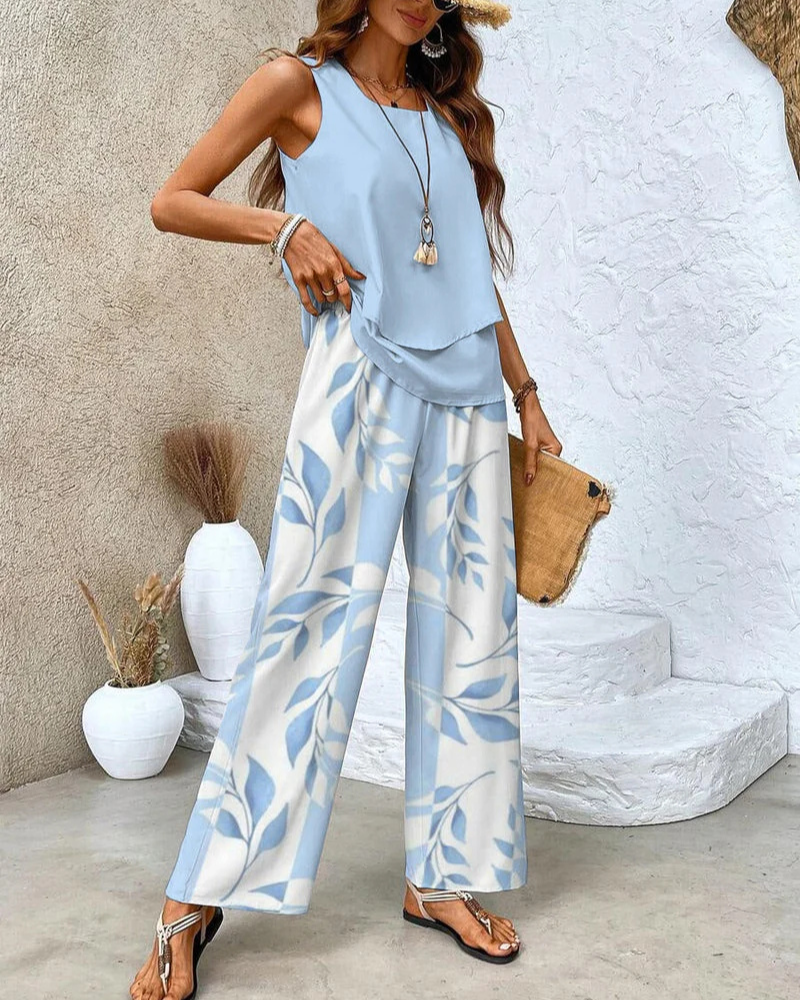 Alice - Stylish Women’s Two-Piece Summer Co-Ord Set with Print