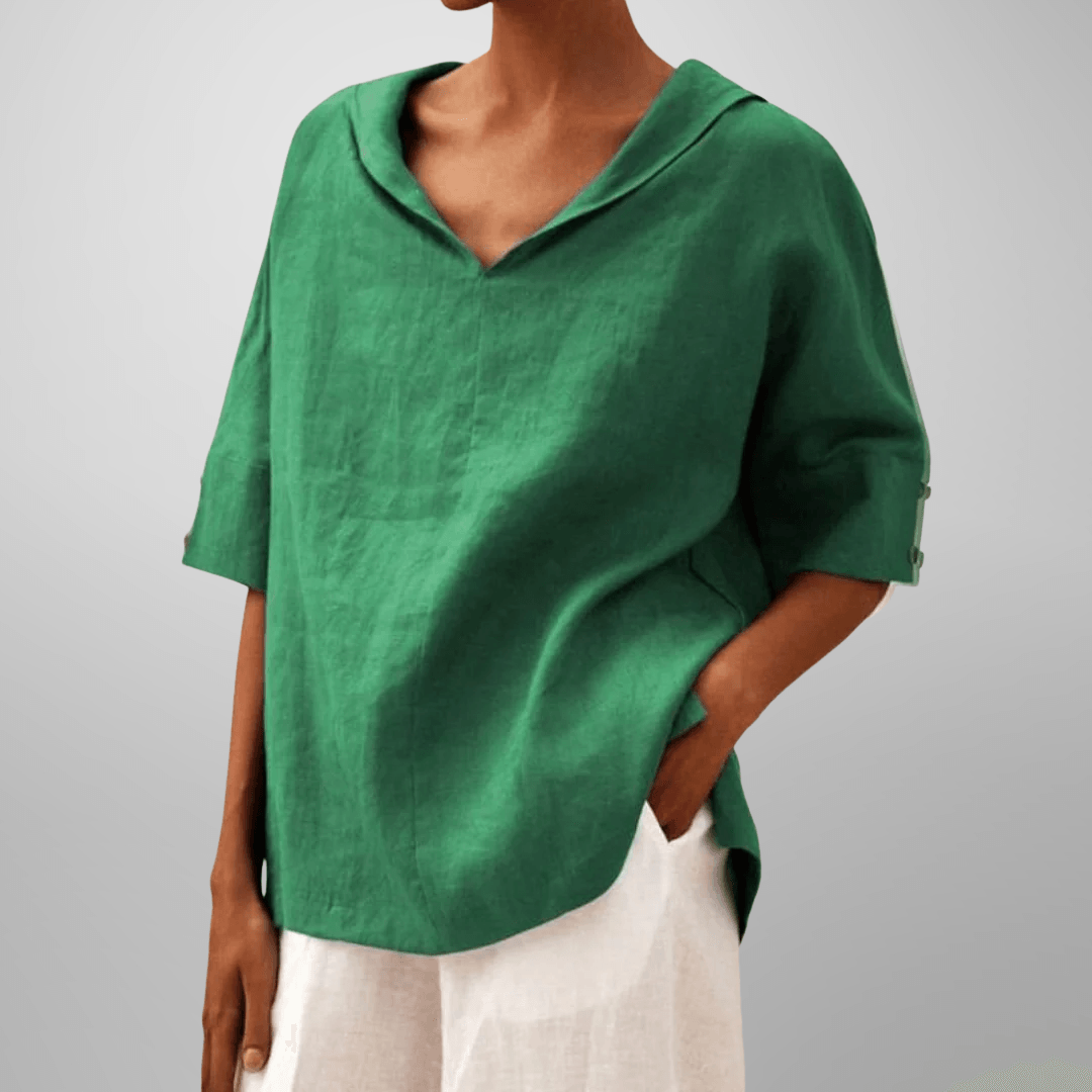 Women's Relaxed Fit V-Neck Blouse