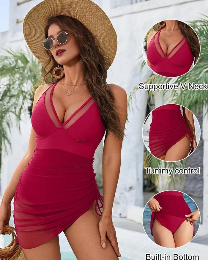 ZAVIREA® Sheer Illusion Slimming Swimsuit