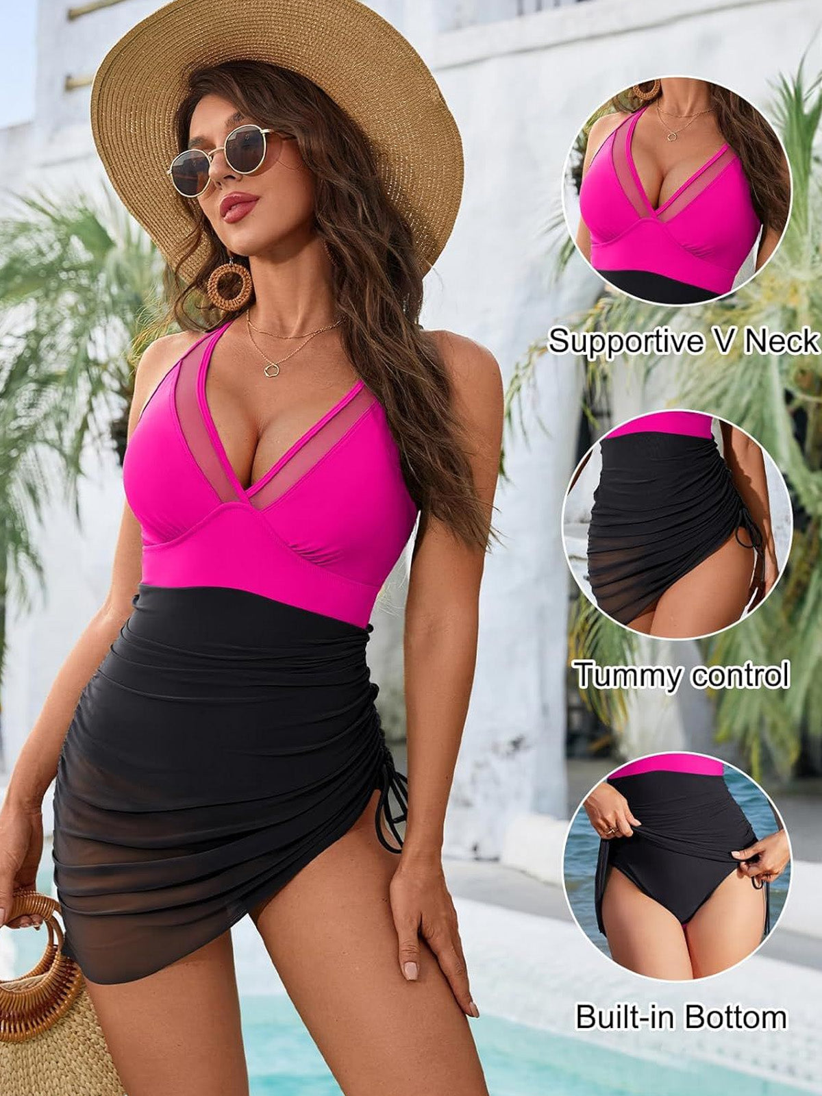 ZAVIREA® Sheer Illusion Slimming Swimsuit