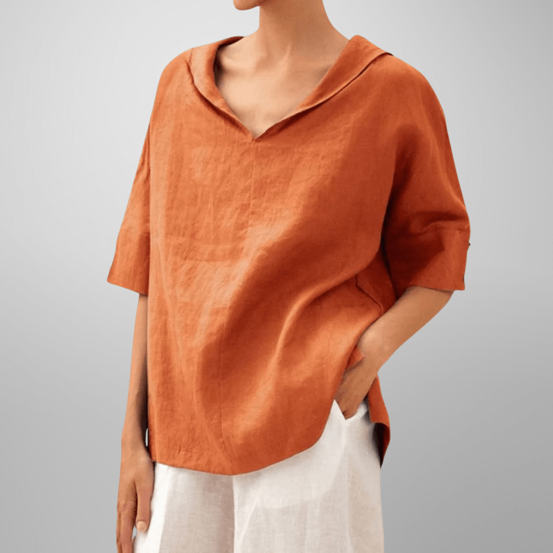Women's Relaxed Fit V-Neck Blouse