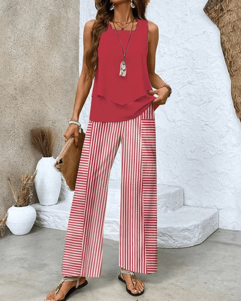 Alice - Stylish Women’s Two-Piece Summer Co-Ord Set with Print