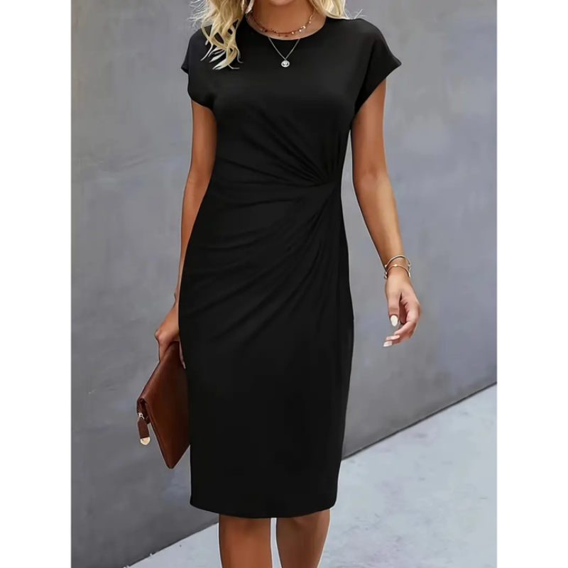 Anouk - Short sleeve formal midi dress for women