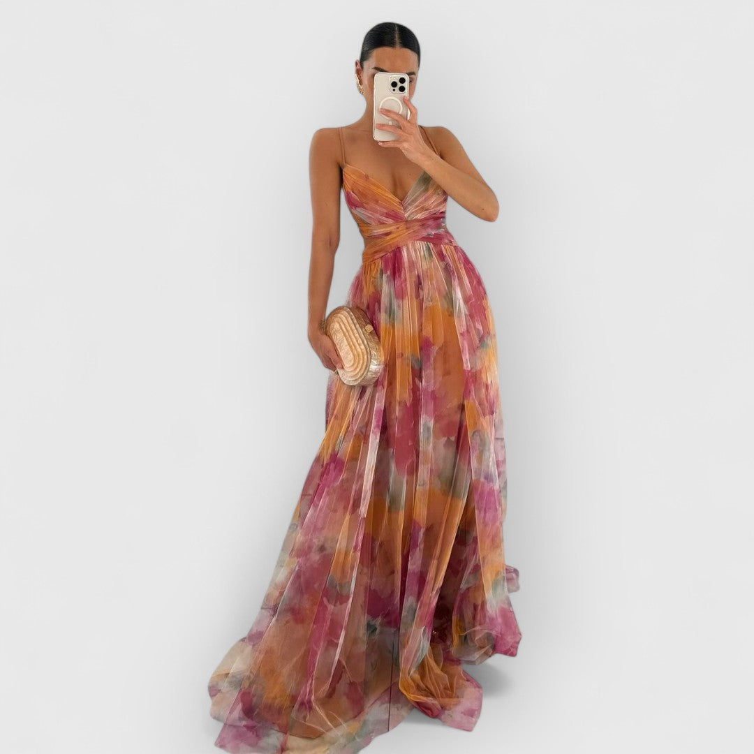 Tara - Long Dress with Floral Print