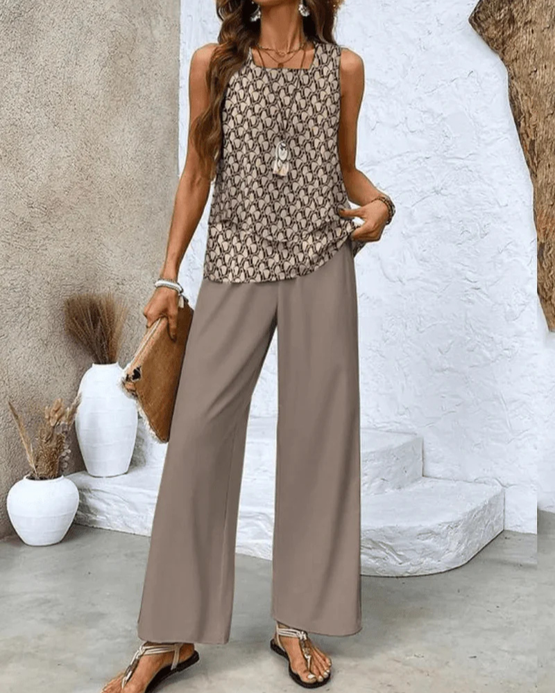 Alice - Stylish Women’s Two-Piece Summer Co-Ord Set with Print