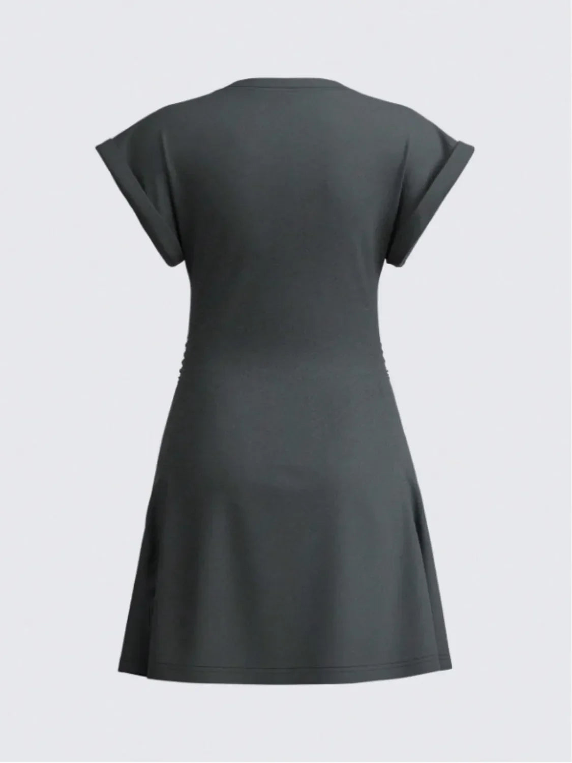 Round Neck Short Sleeve Mini Tee Dress