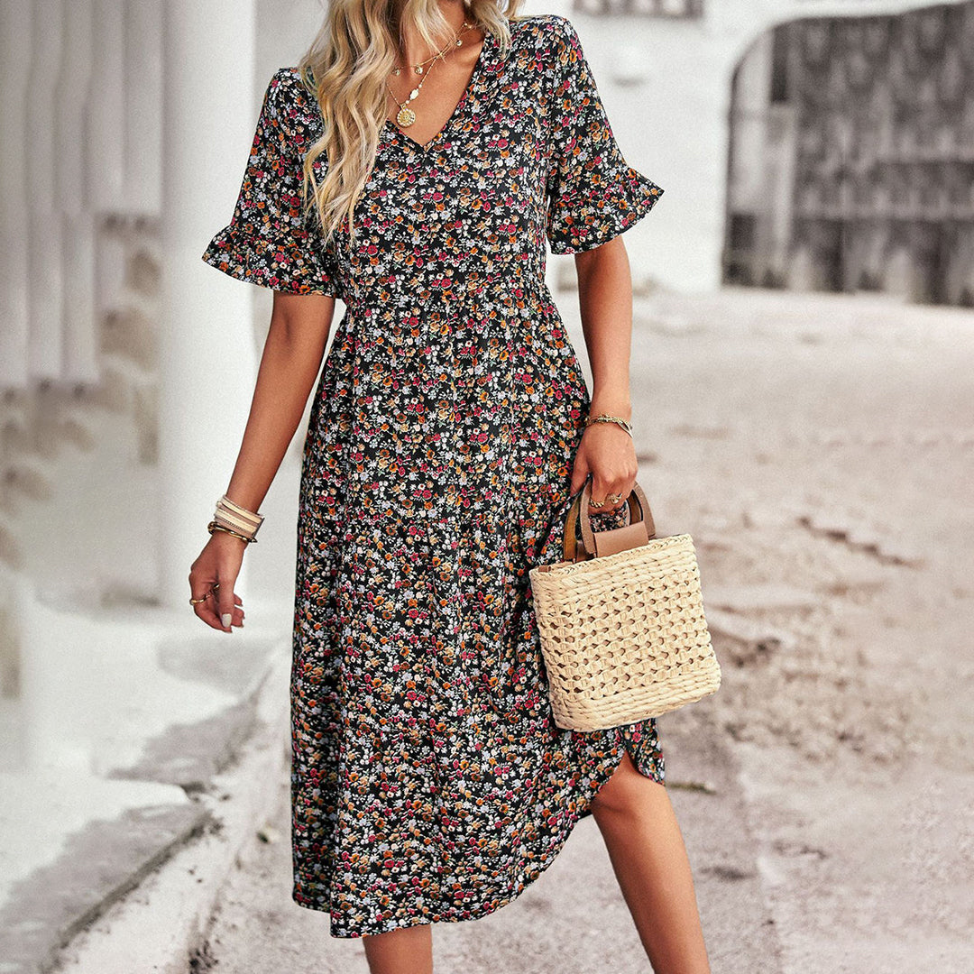 Carol - Summer floral midi dress