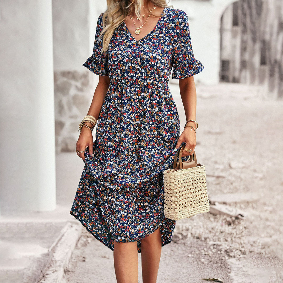 Carol - Summer floral midi dress