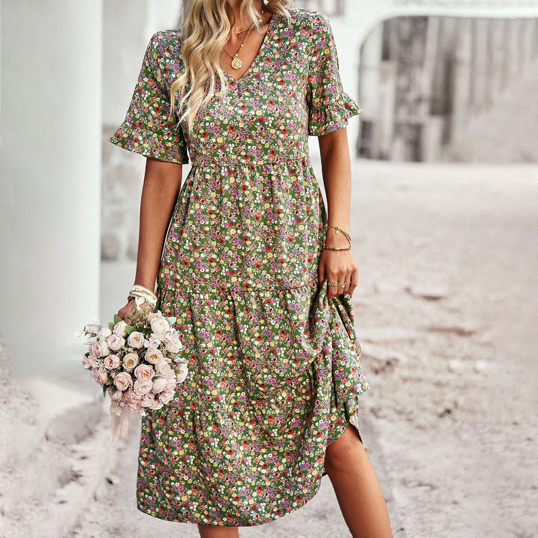 Carol - Summer floral midi dress