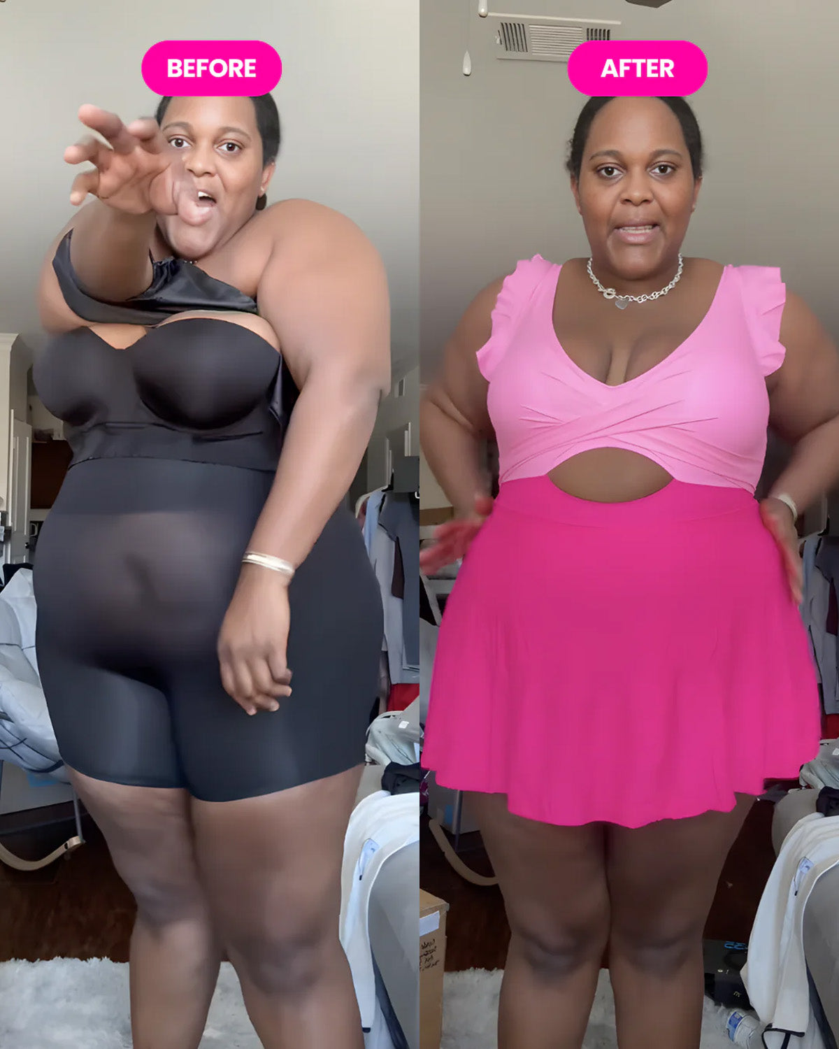 ZAVIREA® Ruffle & Reveal Modest Swimsuit