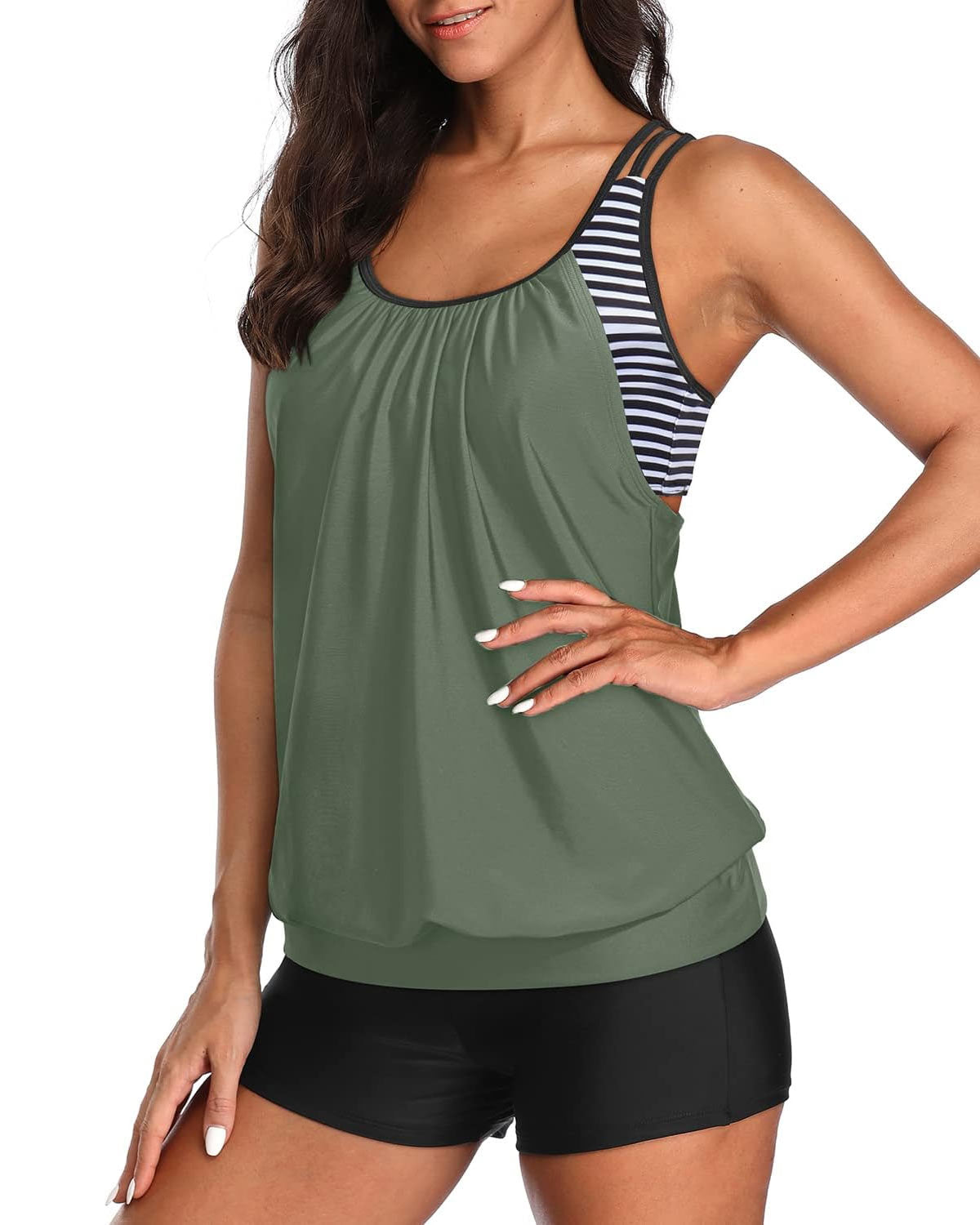 ZAVIREA® Secure-Strap Tankini Swimsuit