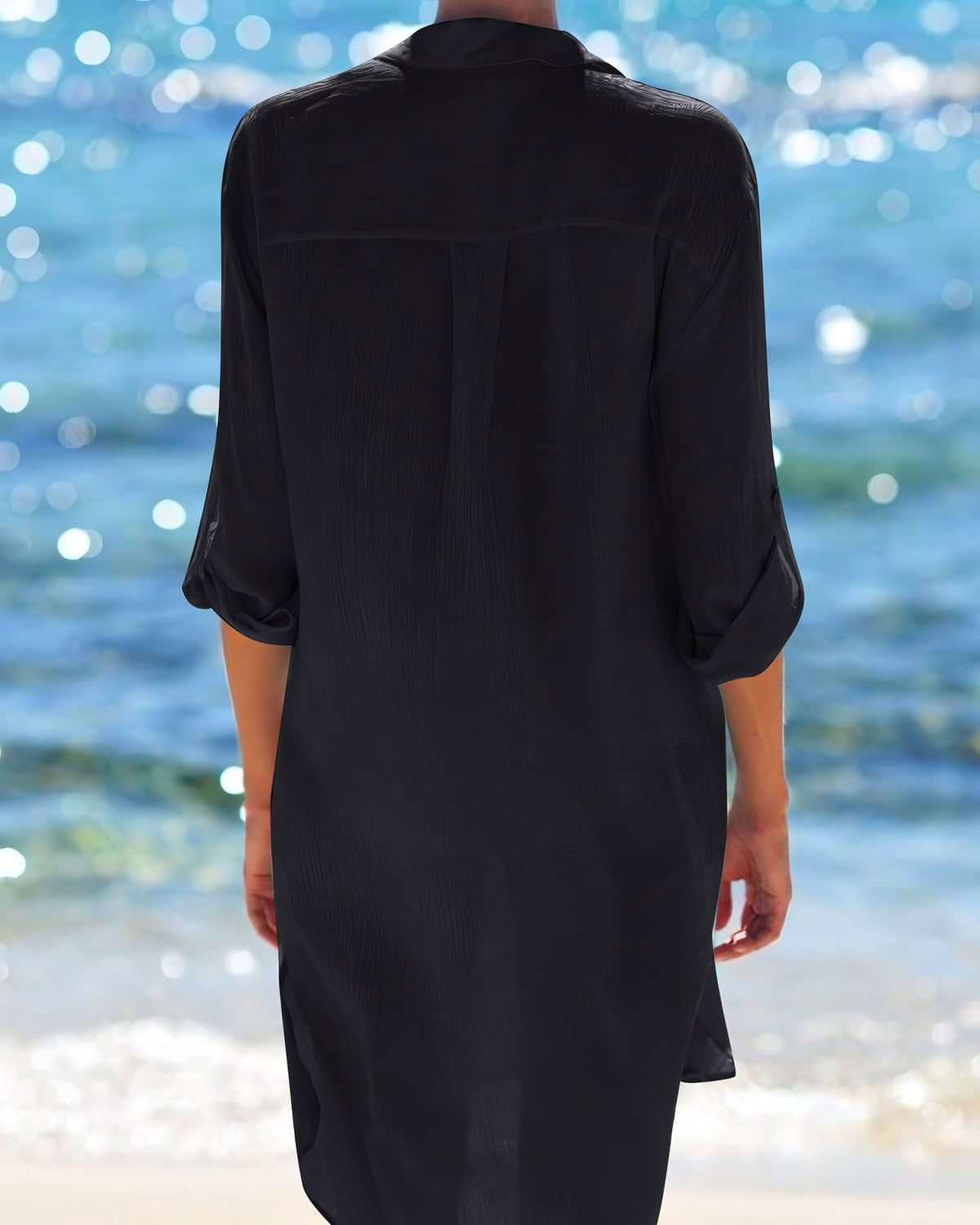 ZAVIREA® V-Neck Beach Cover-Up Shirt