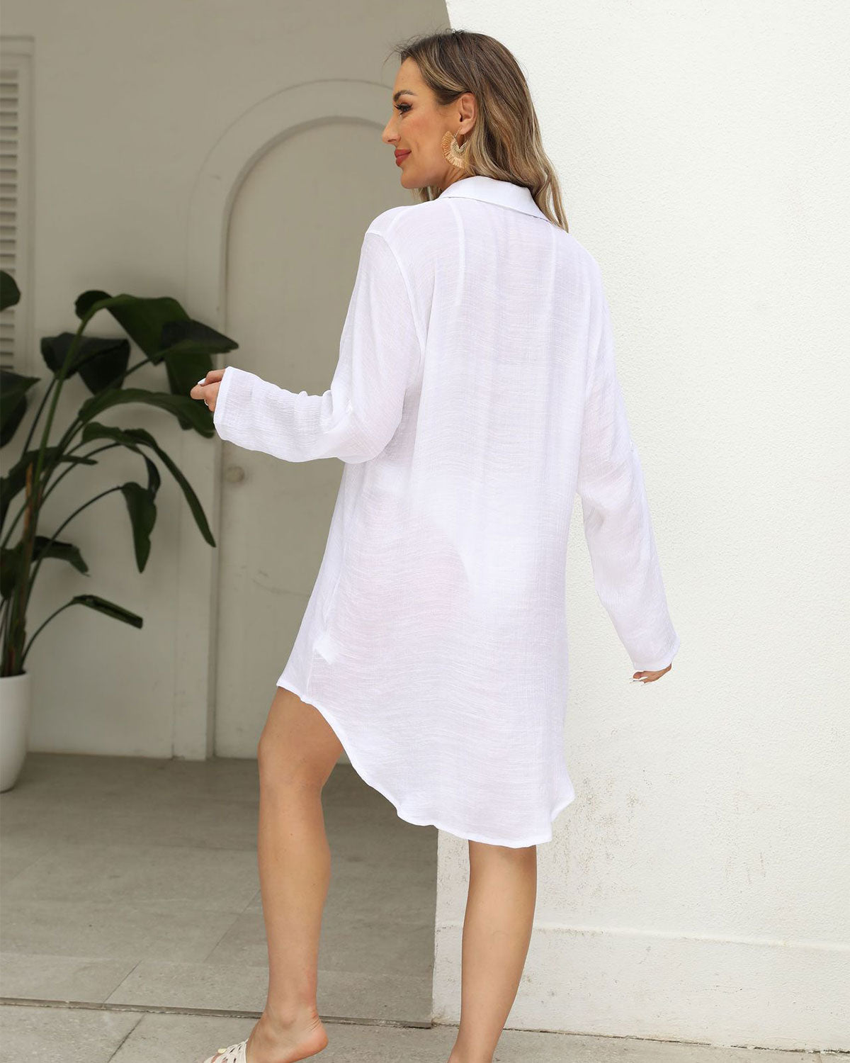 ZAVIREA® V-Neck Beach Cover-Up Shirt