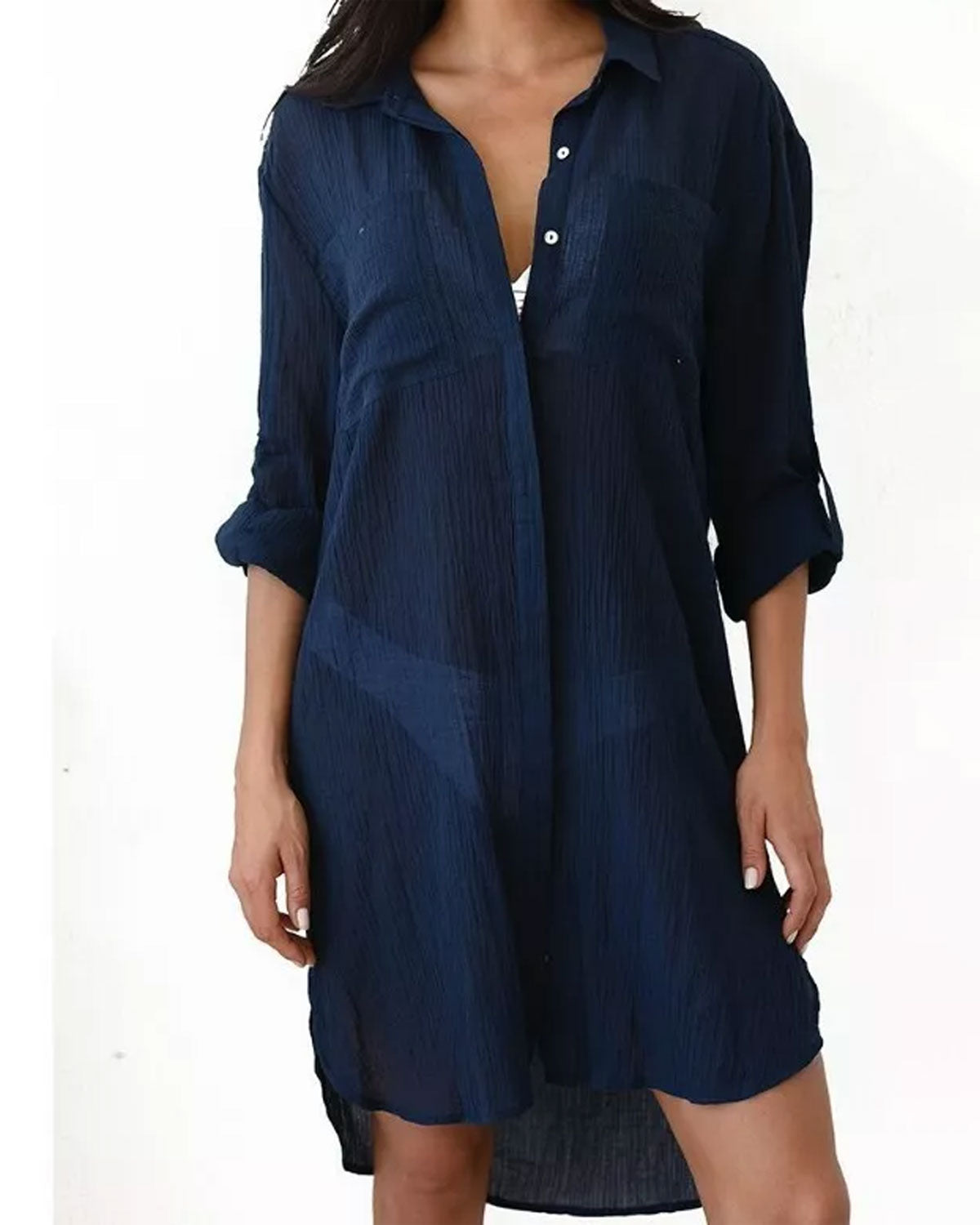 ZAVIREA® V-Neck Beach Cover-Up Shirt