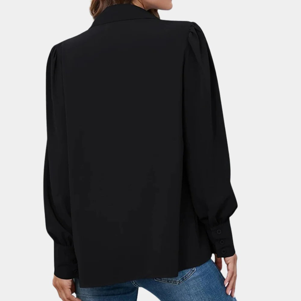 Women's Pleated Long Sleeve Blouse
