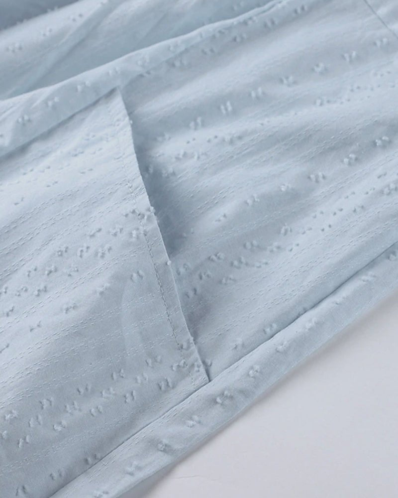 Women's Beach Dress - V-Neck - Three-Quarter Sleeve - Lightweight Breathable Fabric