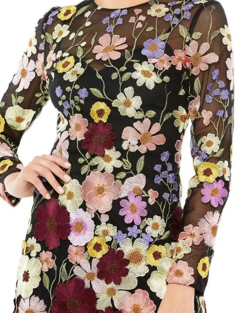 Women's 3D Floral Dress Sustainable Fabric All-Season