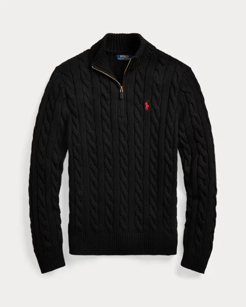 RI™ Cable-Knit Cotton Quarter-Zip Jumper