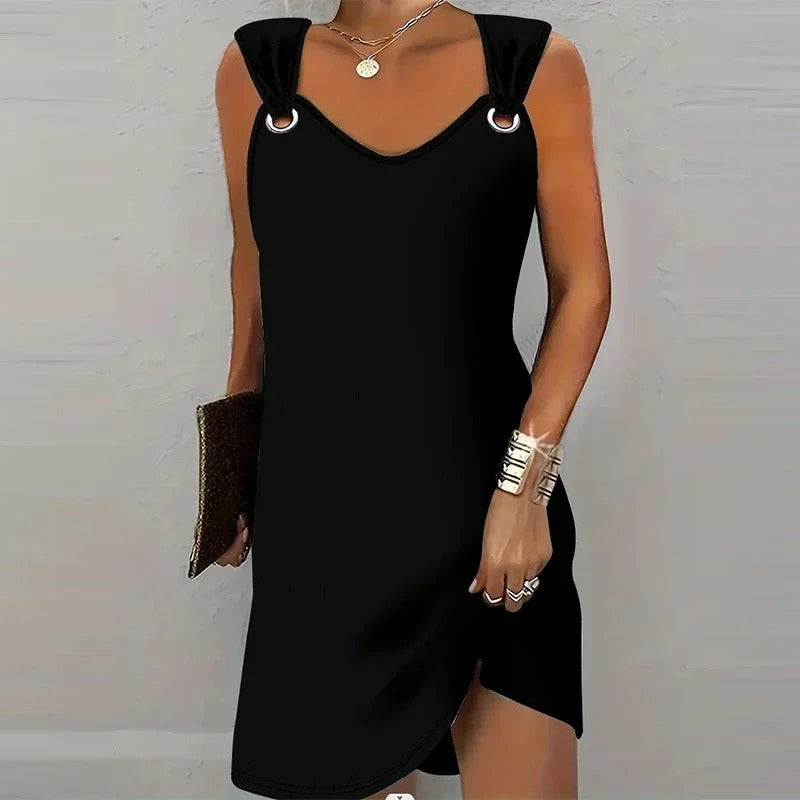 Deborah – Sleek Ring-Detail Mini Dress